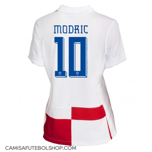 Camisa de time de futebol Croácia Luka Modric #10 Replicas 1º Equipamento Feminina Europeu 2024 Manga Curta